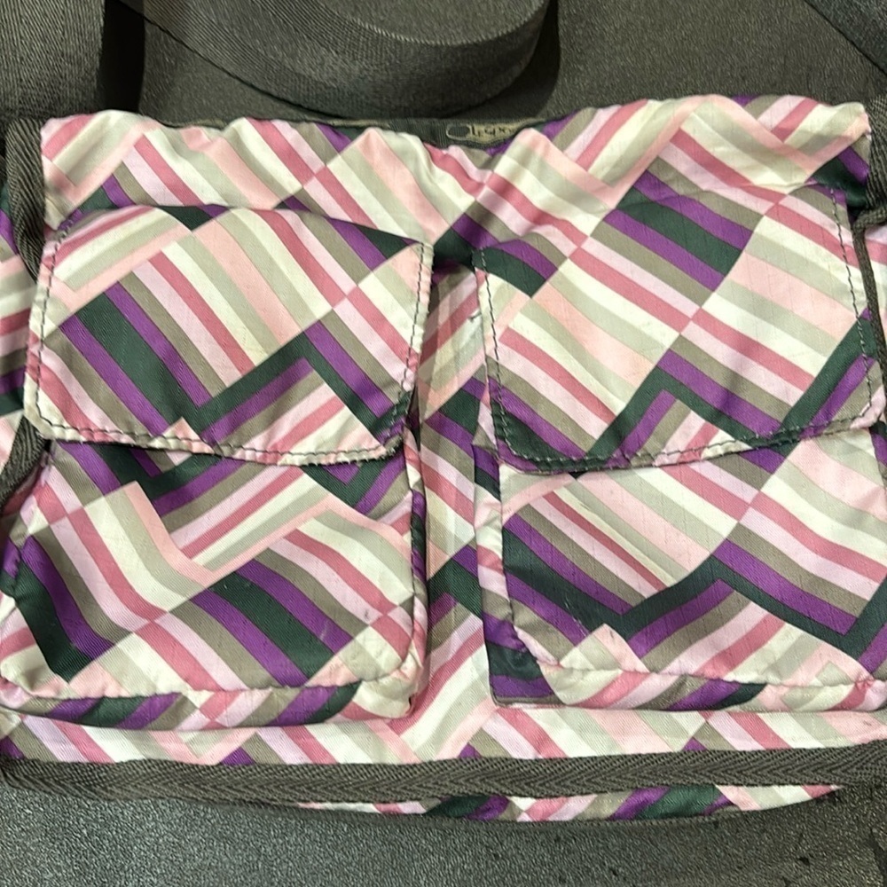 LeSportsac grey and pink crossbody bag